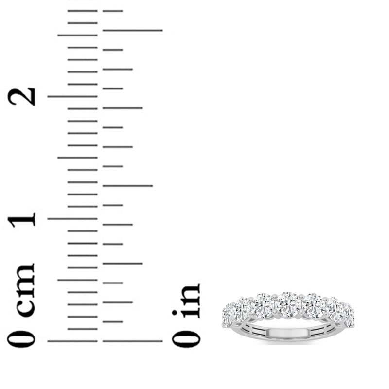 2CTW Round Shaped Lab Grown Diamond (F/VS) Seven Stone Band Ring in 14K Gold