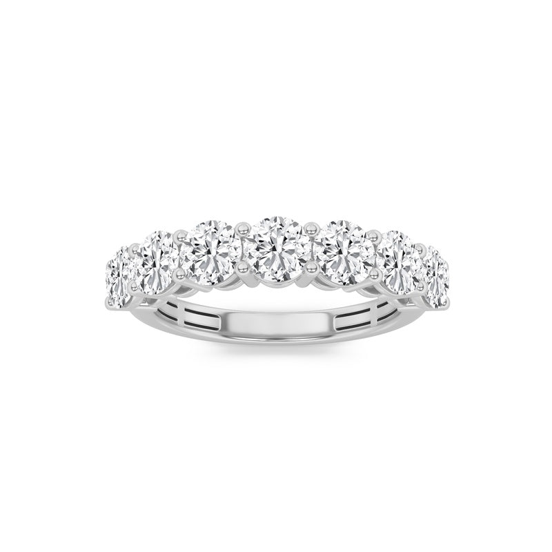 3CTW Round Shaped Lab Grown Diamond (F/VS) Seven Stone Band Ring in 14K Gold