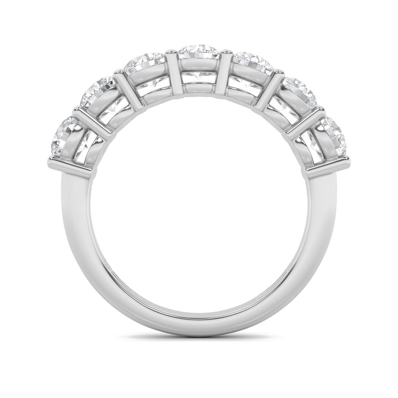 3CTW Round Shaped Lab Grown Diamond (F/VS) Seven Stone Band Ring in 14K Gold