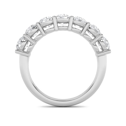 3CTW Round Shaped Lab Grown Diamond (F/VS) Seven Stone Band Ring in 14K Gold