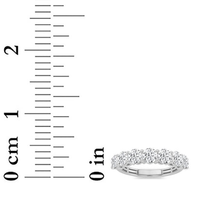 3CTW Round Shaped Lab Grown Diamond (F/VS) Seven Stone Band Ring in 14K Gold