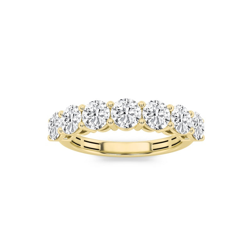 3CTW Round Shaped Lab Grown Diamond (F/VS) Seven Stone Band Ring in 14K Gold