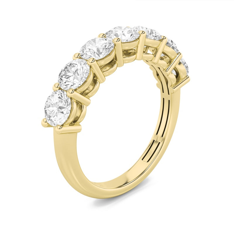 3CTW Round Shaped Lab Grown Diamond (F/VS) Seven Stone Band Ring in 14K Gold
