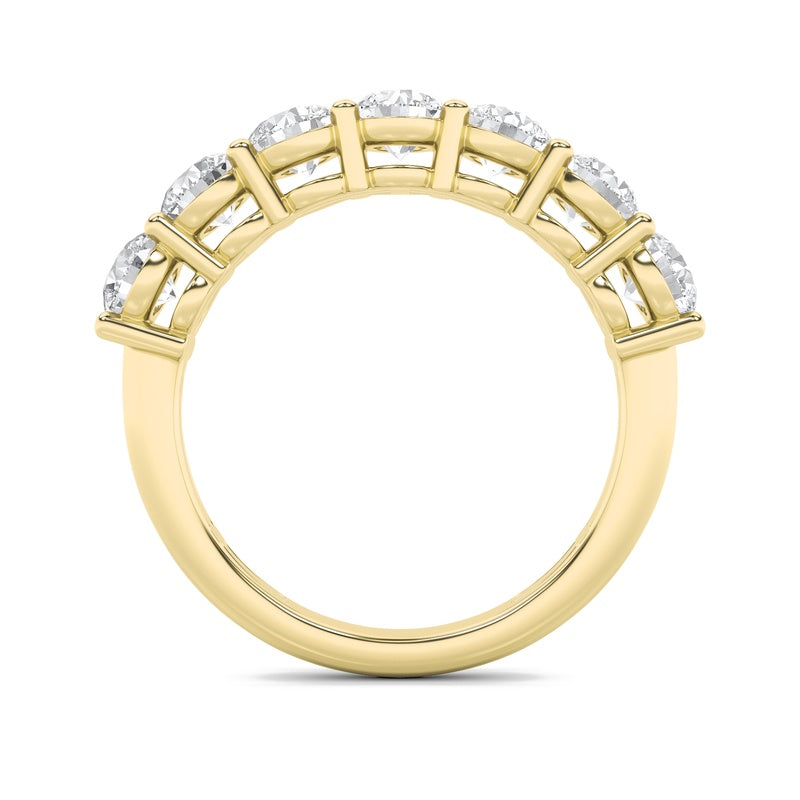 3CTW Round Shaped Lab Grown Diamond (F/VS) Seven Stone Band Ring in 14K Gold
