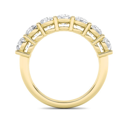 3CTW Round Shaped Lab Grown Diamond (F/VS) Seven Stone Band Ring in 14K Gold