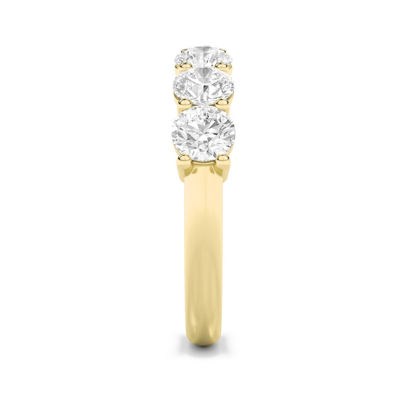 3CTW Round Shaped Lab Grown Diamond (F/VS) Seven Stone Band Ring in 14K Gold