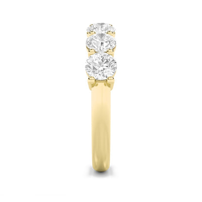 3CTW Round Shaped Lab Grown Diamond (F/VS) Seven Stone Band Ring in 14K Gold