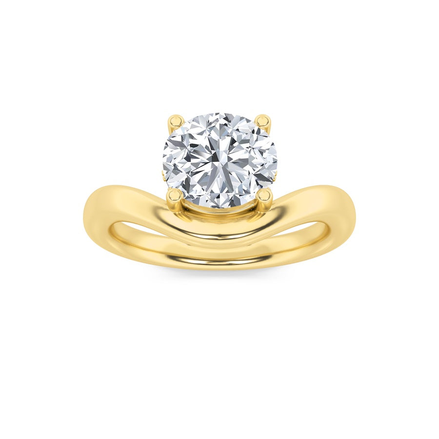 2CTW Round Shaped Lab Grown Diamond (F/VS) Accented Solitaire Fancy Engagement Ring in 14K Gold