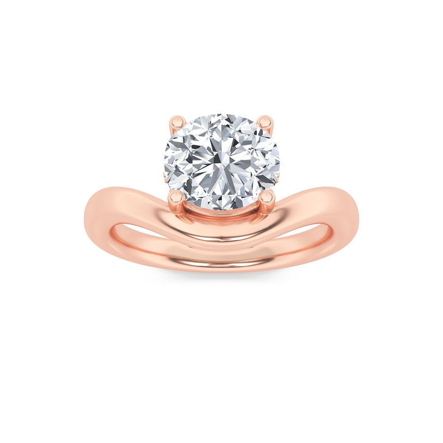 2CTW Round Shaped Lab Grown Diamond (F/VS) Accented Solitaire Fancy Engagement Ring in 14K Gold