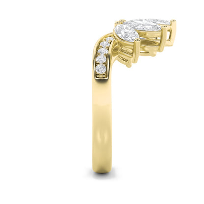 1.5CTW Marquise Shaped Lab Grown Diamond (F/VVS) Fancy Contour Ring in 14K Gold