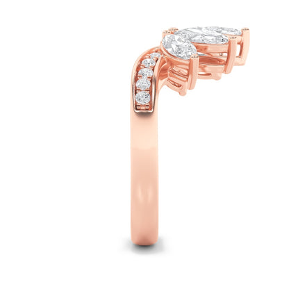 1.5CTW Marquise Shaped Lab Grown Diamond (F/VVS) Fancy Contour Ring in 14K Gold