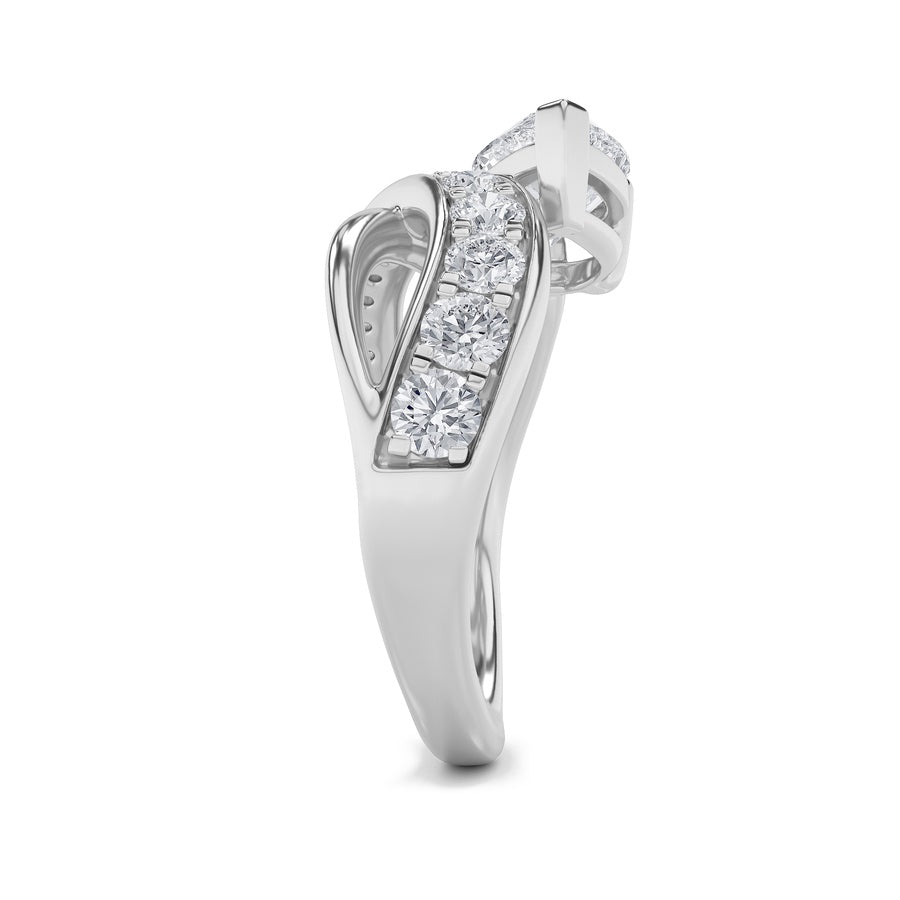 2CTW Pear Shaped Lab Grown Diamond (F/VS) Fashion AccentedEngagement Ring in 14K Gold