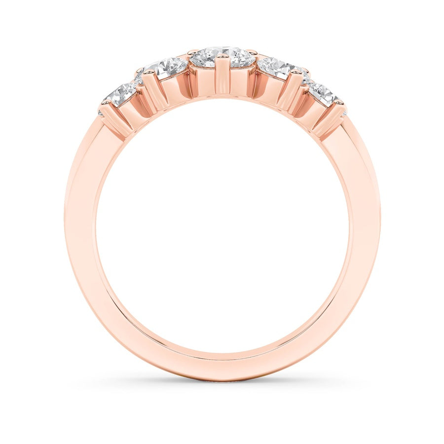 1CTW Round Shaped Lab Grown Diamond (F/VS) Fancy Contour Ring in 14K Gold