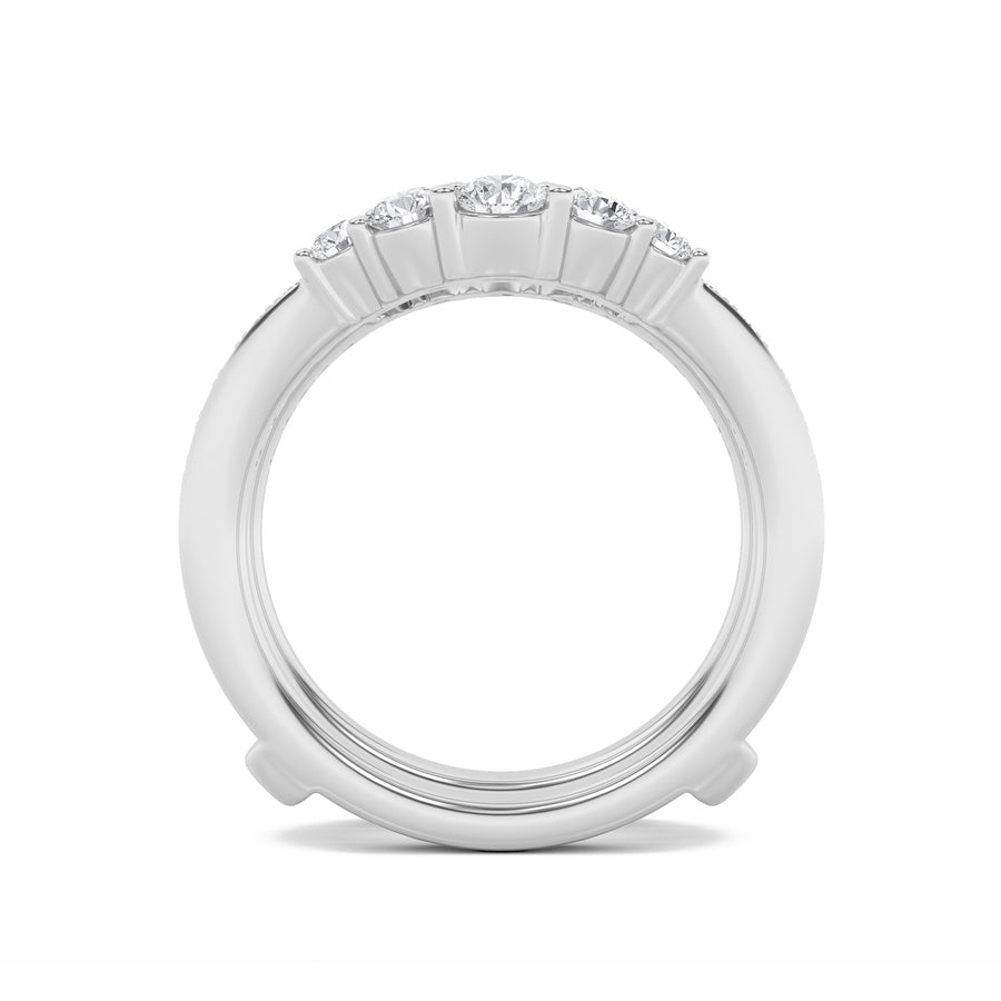 1CTW Round Shaped Lab Grown Diamond (F/VS) Insert Jacket Ring in 14K Gold