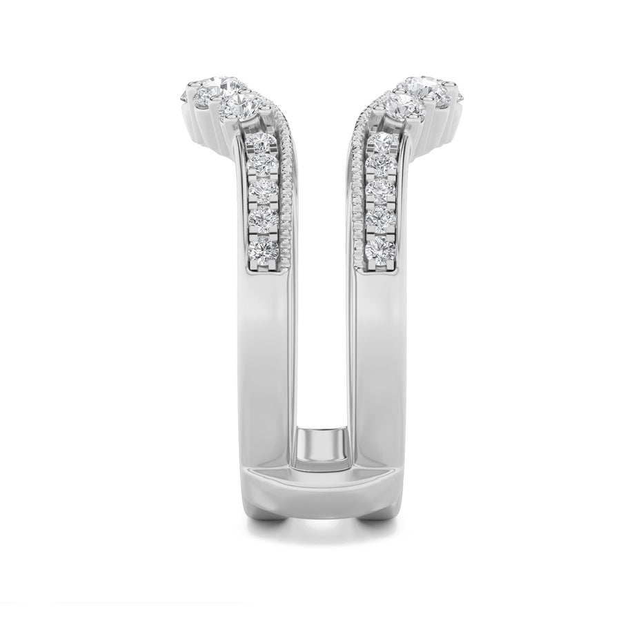 1CTW Round Shaped Lab Grown Diamond (F/VS) Insert Jacket Ring in 14K Gold