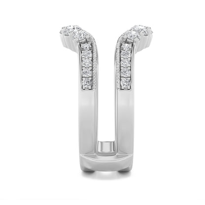 1CTW Round Shaped Lab Grown Diamond (F/VS) Insert Jacket Ring in 14K Gold
