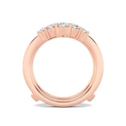 1CTW Round Shaped Lab Grown Diamond (F/VS) Insert Jacket Ring in 14K Gold