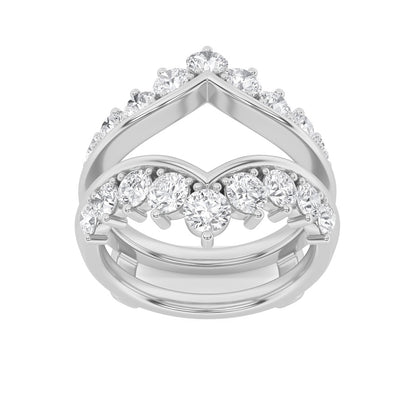 2CTW Round Shaped Lab Grown Diamond (F/VS) Insert Jacket Ring in 14K Gold