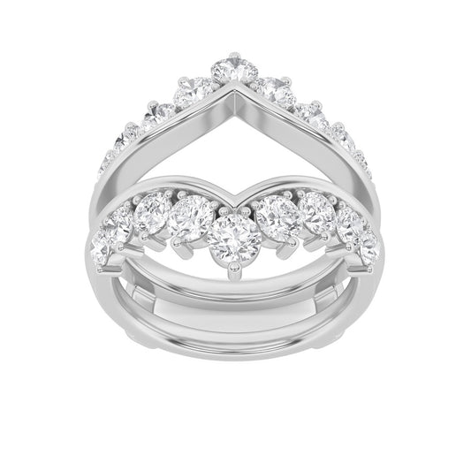 2CTW Round Shaped Lab Grown Diamond (F/VS) Insert Jacket Ring in 14K Gold