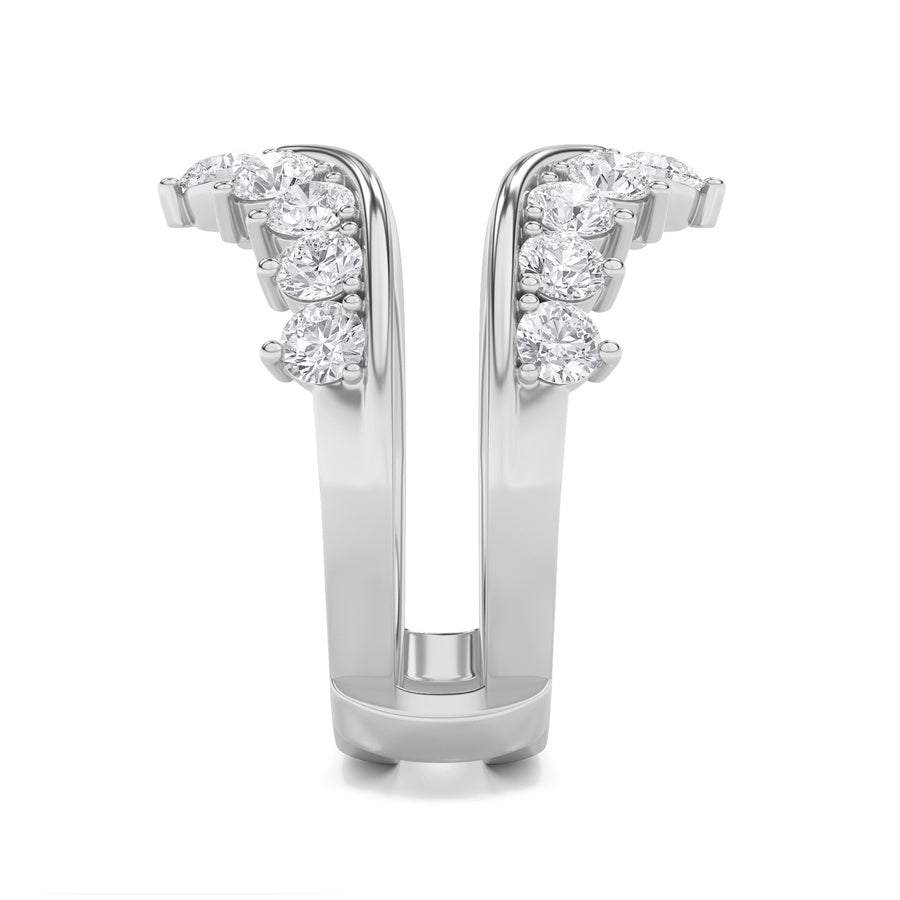 2CTW Round Shaped Lab Grown Diamond (F/VS) Insert Jacket Ring in 14K Gold