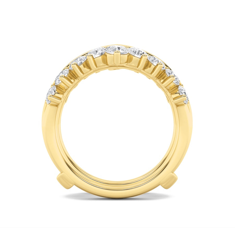 2CTW Round Shaped Lab Grown Diamond (F/VS) Insert Jacket Ring in 14K Gold