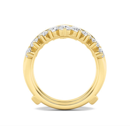 2CTW Round Shaped Lab Grown Diamond (F/VS) Insert Jacket Ring in 14K Gold