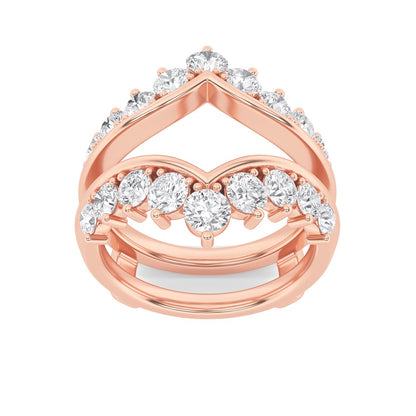 2CTW Round Shaped Lab Grown Diamond (F/VS) Insert Jacket Ring in 14K Gold