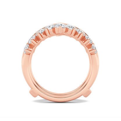 2CTW Round Shaped Lab Grown Diamond (F/VS) Insert Jacket Ring in 14K Gold