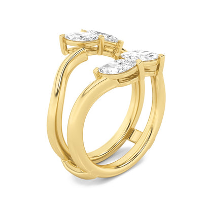 1CTW Marquise Shaped Lab Grown Diamond (F/VS) Insert Jacket Ring in 14K Gold