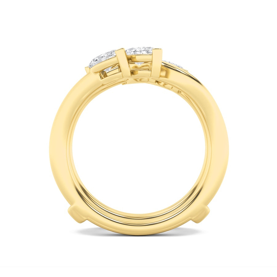 1CTW Marquise Shaped Lab Grown Diamond (F/VS) Insert Jacket Ring in 14K Gold