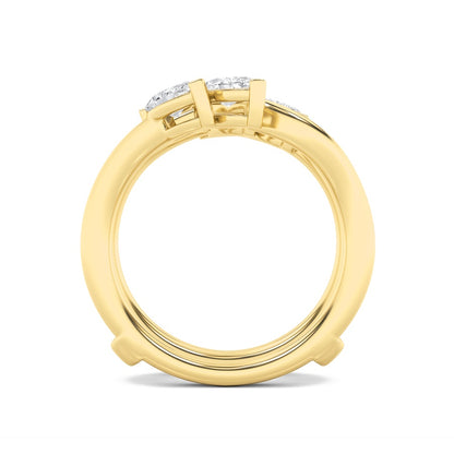 1CTW Marquise Shaped Lab Grown Diamond (F/VS) Insert Jacket Ring in 14K Gold