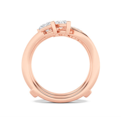 1CTW Marquise Shaped Lab Grown Diamond (F/VS) Insert Jacket Ring in 14K Gold