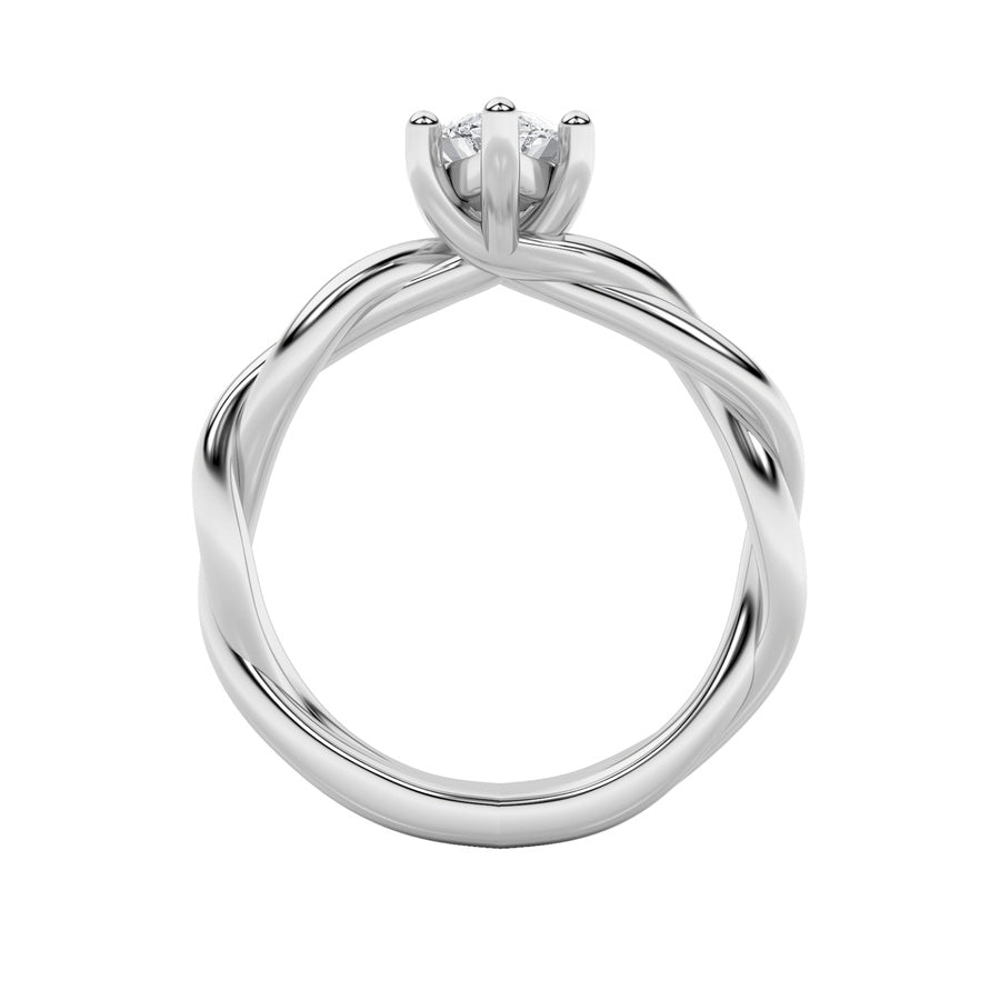 1.5CTW Marquise Shaped Lab Grown Diamond (F/VS) Twisted Shank Solitaire Engagement Ring in 14K Gold