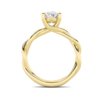 2CTW Oval Shaped Lab Grown Diamond (F/VS) Twisted Shank Solitaire Engagement Ring in 14K Gold