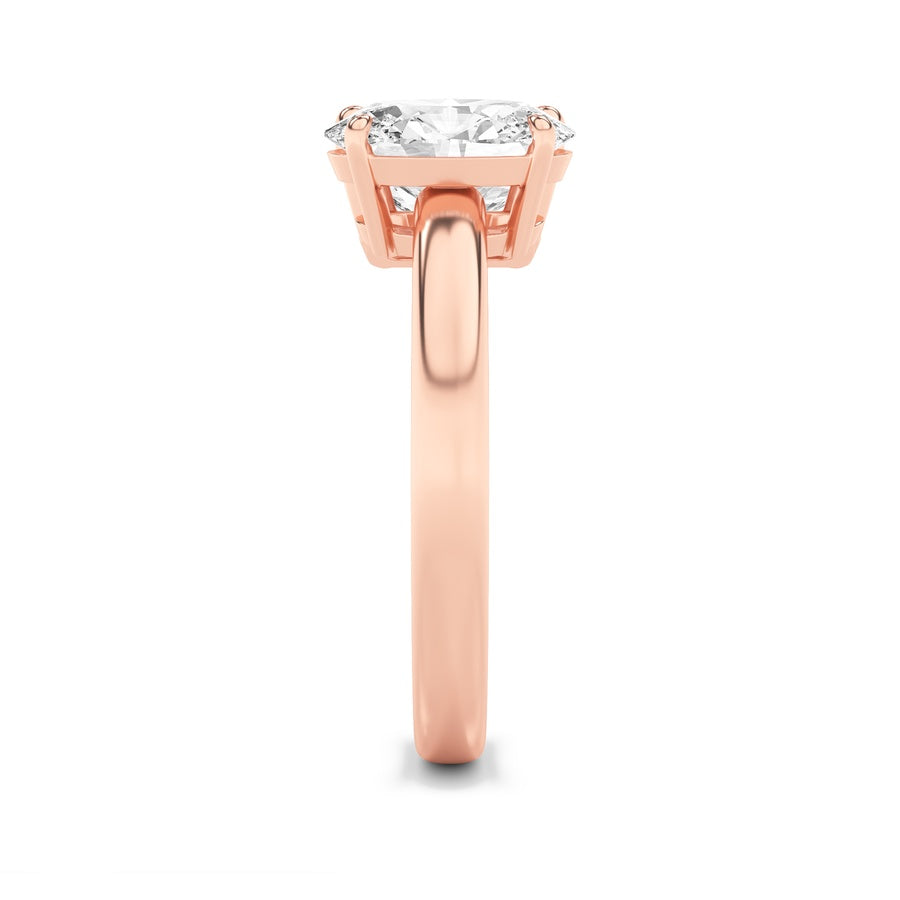 3CTW Emerald Shaped Lab Grown Diamond (F/VS) Toi et Moi Engagement Ring in 14K Gold