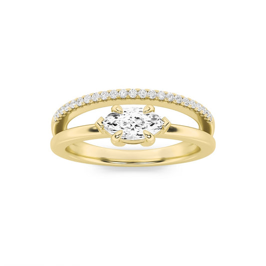 0.5CTW Marquise Shaped Lab Grown Diamond (G/VS) Fashion Ring in 10K Gold