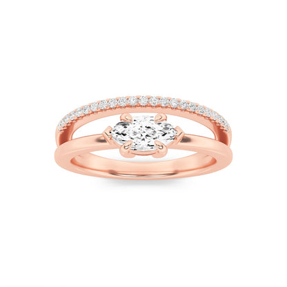 0.5CTW Marquise Shaped Lab Grown Diamond (G/VS) Fashion Ring in 10K Gold