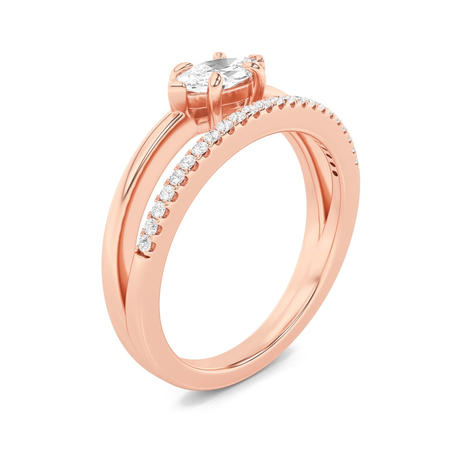 0.5CTW Marquise Shaped Lab Grown Diamond (G/VS) Fashion Ring in 10K Gold