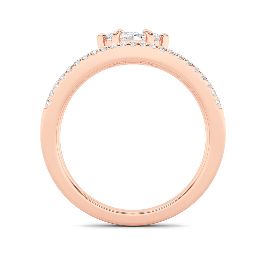 0.5CTW Marquise Shaped Lab Grown Diamond (G/VS) Fashion Ring in 10K Gold