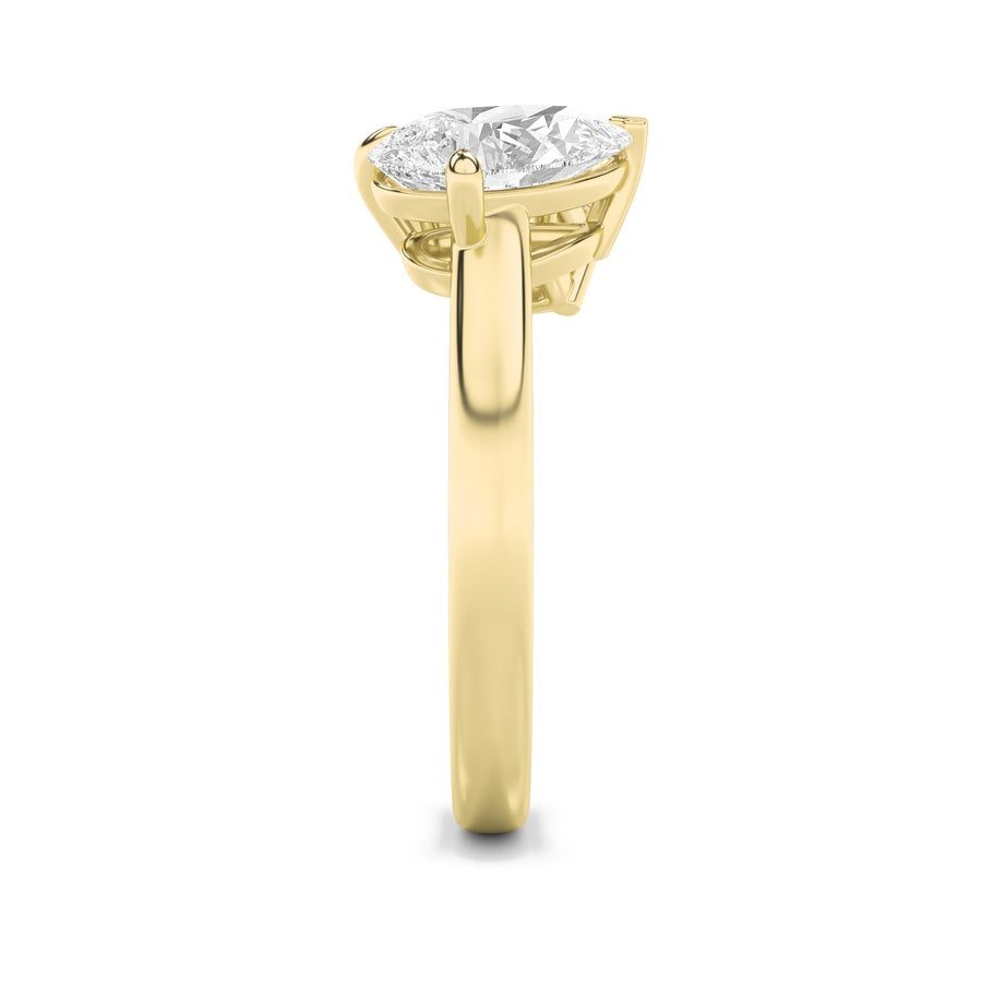 3CTW Emerald Shaped Lab Grown Diamond (F/VS) Toi et Moi Fashiion Ring in 14K Gold