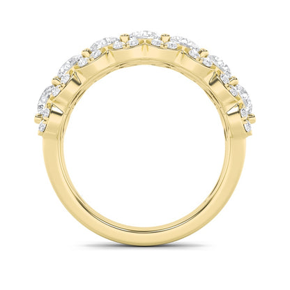 2CTW Round Shaped Lab Grown Diamond (F/VS) Multi Stone Band Ring in 14K Gold