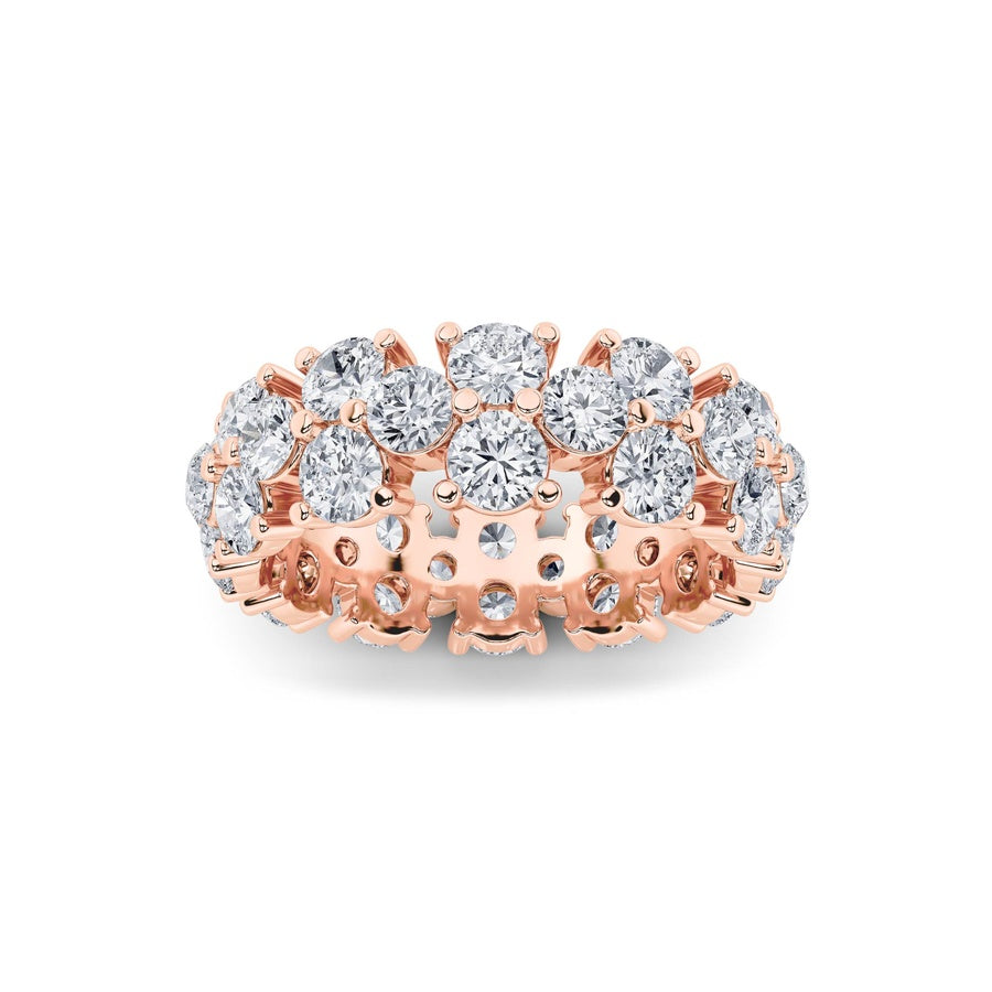 5CTW Round Shaped Lab Grown Diamond (F/VS) Eternity Band Ring in 14K Gold