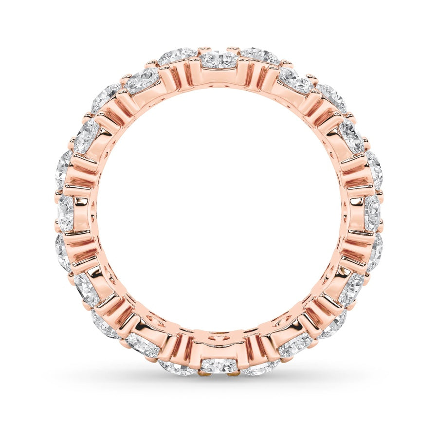 5CTW Round Shaped Lab Grown Diamond (F/VS) Eternity Band Ring in 14K Gold