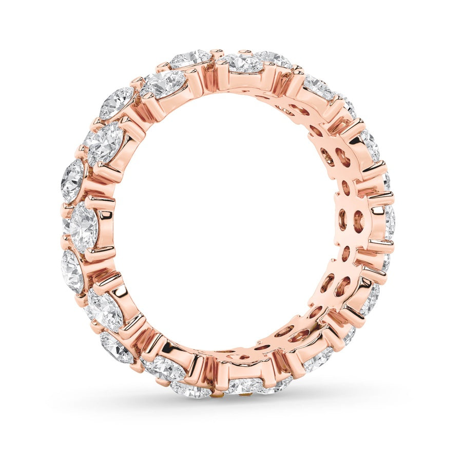 5CTW Round Shaped Lab Grown Diamond (F/VS) Eternity Band Ring in 14K Gold