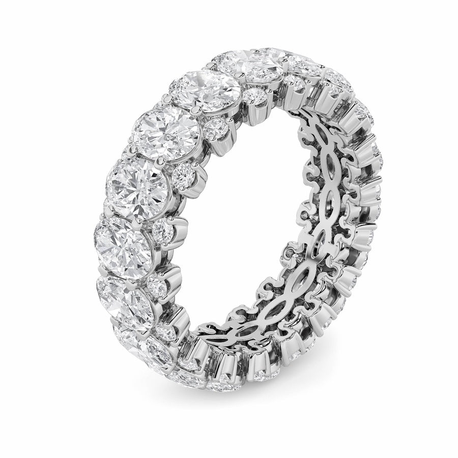 6CTW Oval Shaped Lab Grown Diamond (F/VS) Eternity Band Ring in 14K Gold