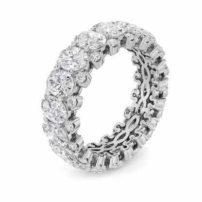 6CTW Oval Shaped Lab Grown Diamond (F/VS) Eternity Band Ring in 14K Gold