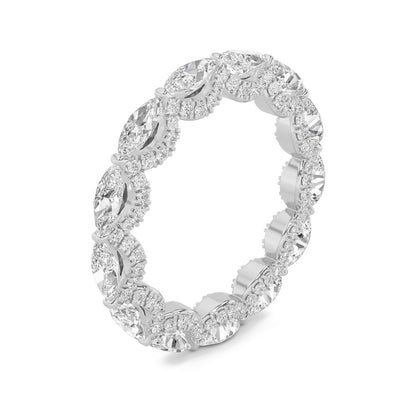 2.5CTW Marquise Shaped Lab Grown Diamond (F/VS) Eternity Band Ring in 14K Gold