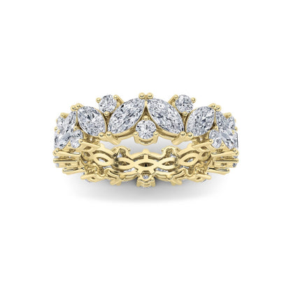 3CTW Marquise Shaped Lab Grown Diamond (F/VVS) Eternity Band Ring in 14K Gold
