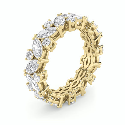 3CTW Marquise Shaped Lab Grown Diamond (F/VVS) Eternity Band Ring in 14K Gold