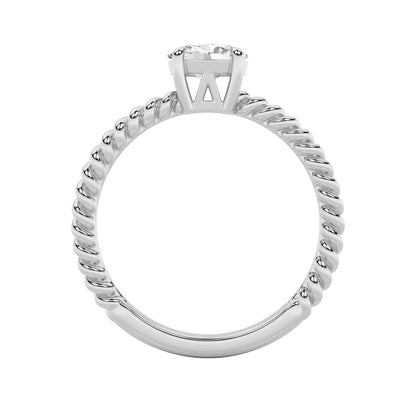 0.5CTW Oval Shaped Lab Grown Diamond (F/VS) Petite Solitaire Engagement RING in 14K Gold
